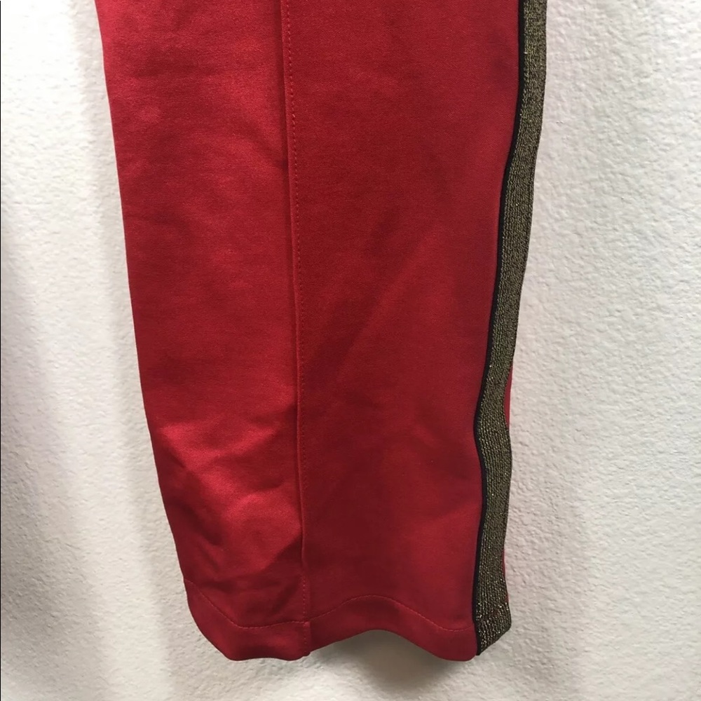 RHUDE Red Rayon Gold Side Stripe Traxedo Pants Med - Picture 5 of 11